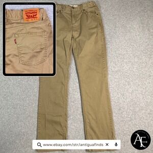 Levis 511 Slim Chino Pants Khaki Tan Stretch 20 Reg W30 L32 Mens Womens Unisex